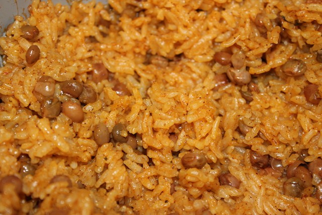 Moro de guandules (pigeon pea rice)