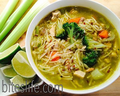 Leftover turkey noodle soup