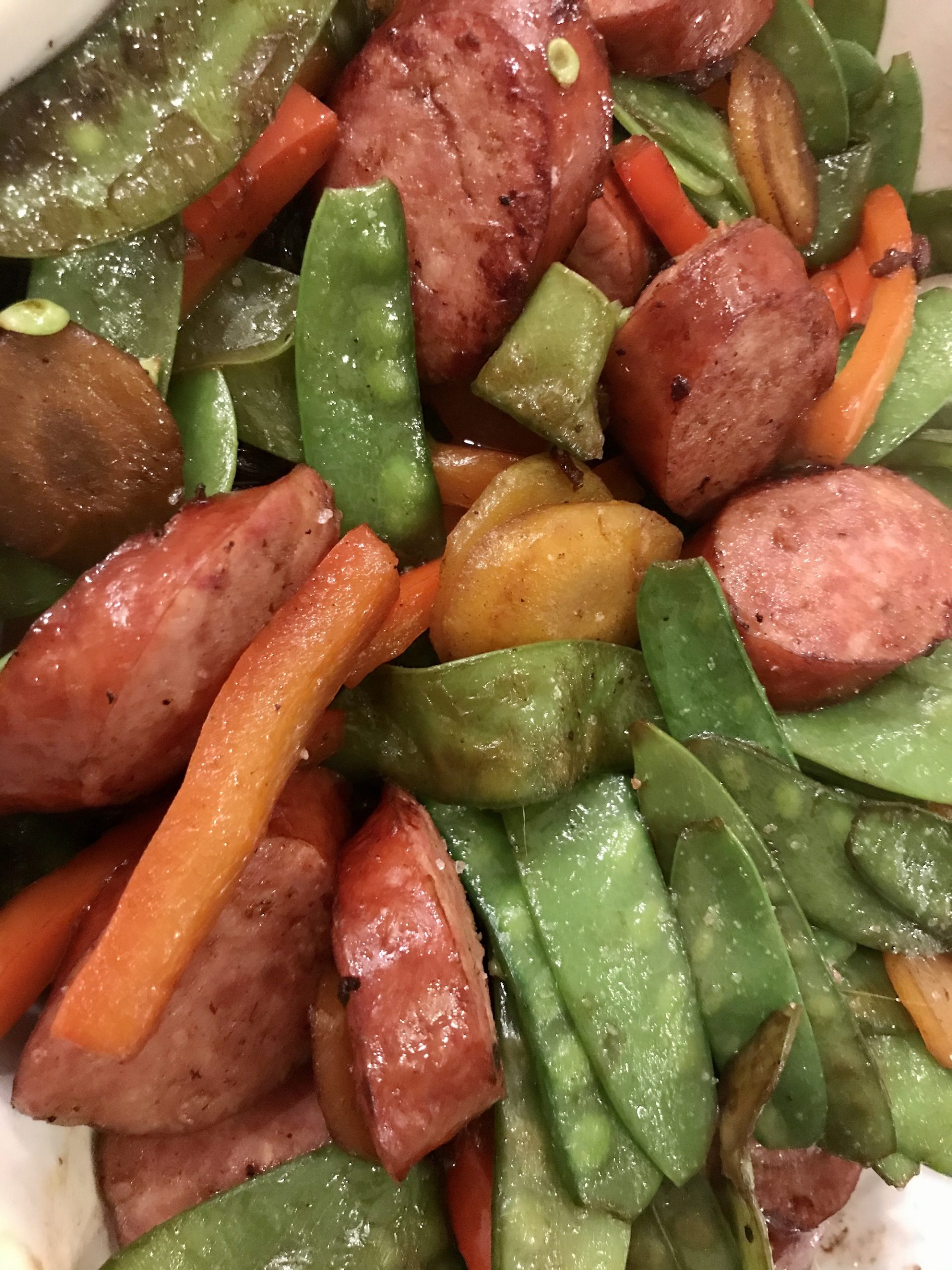 Kielbasa sausage stir-fry